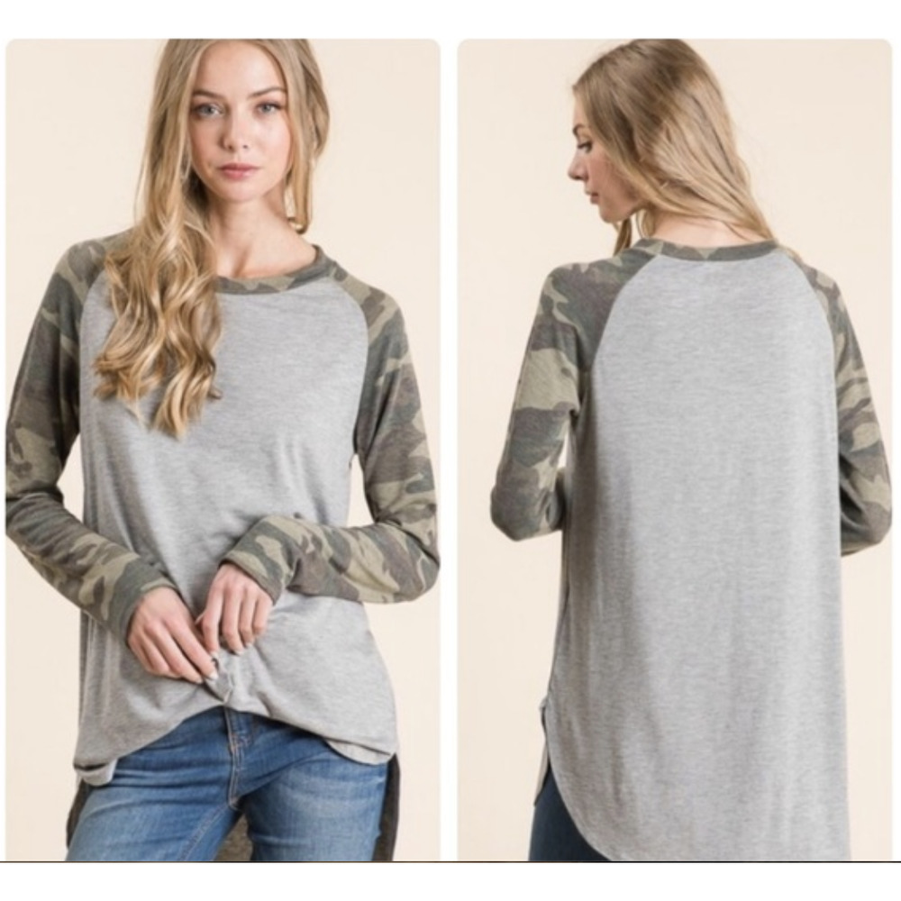 Grey Camo Top